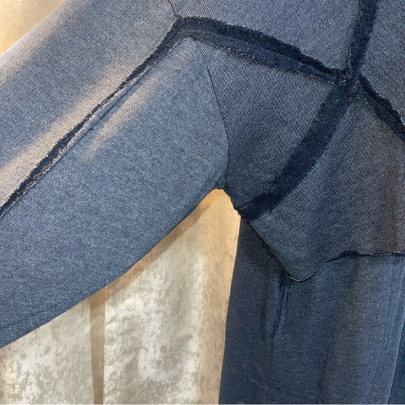 Blue Long Sleeve Raglan Crew Neck Dress 2pc - Picture 5 of 9